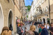 the streets of Salzburg, and our guide